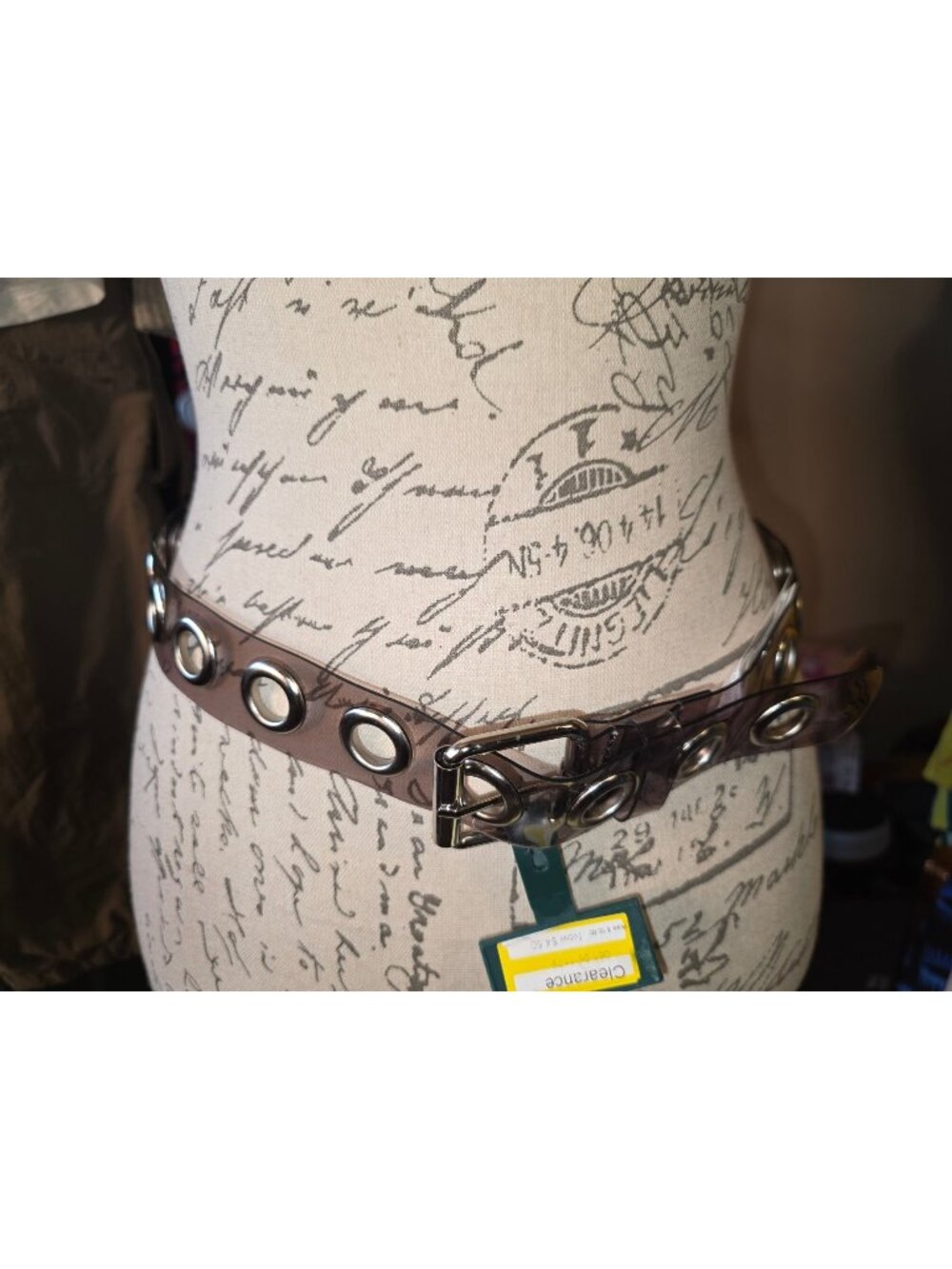 Clear Vinyl Grommet Belt With Silver-Tone Buckle Small